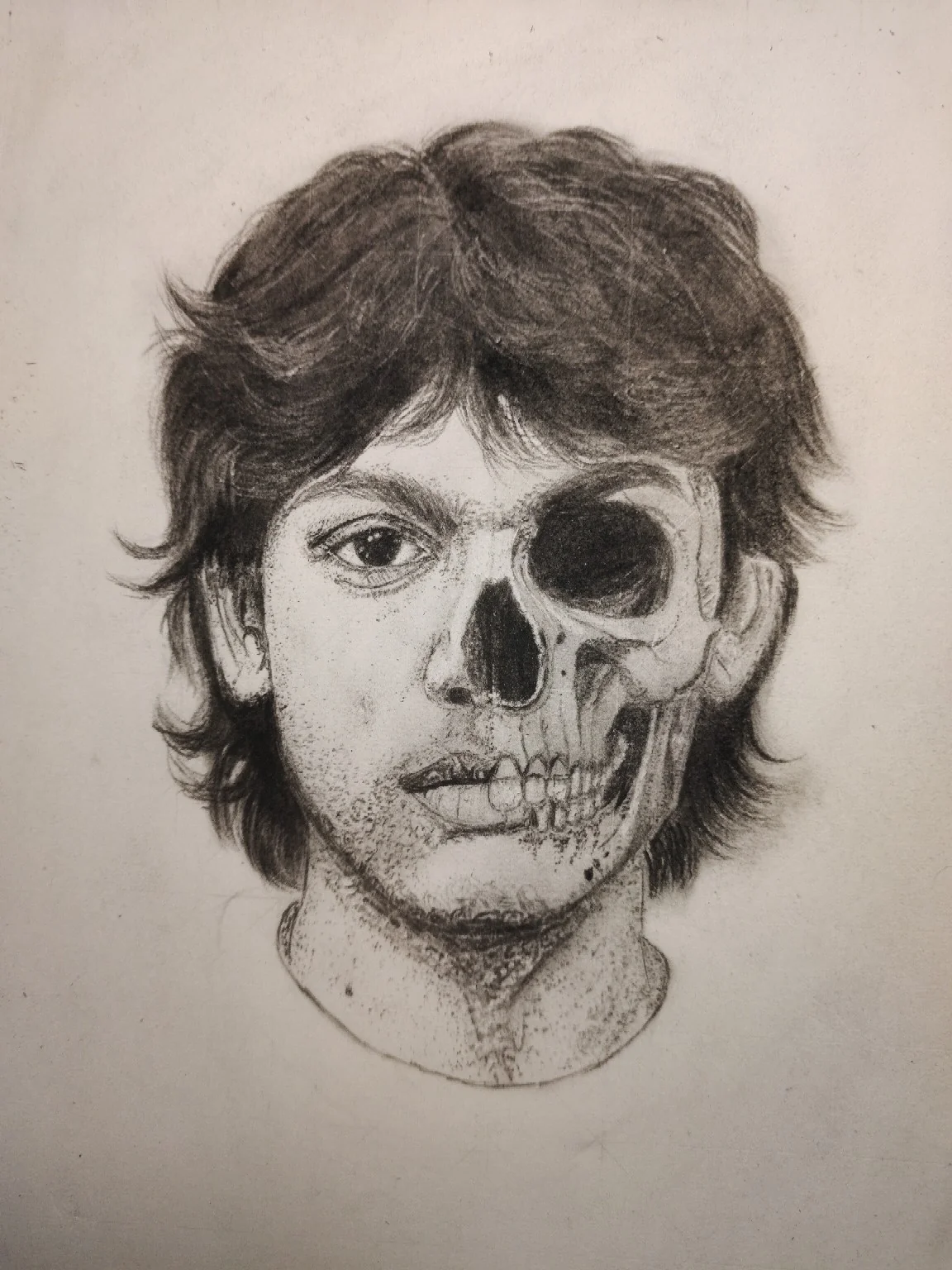 Half skull portrait sketch