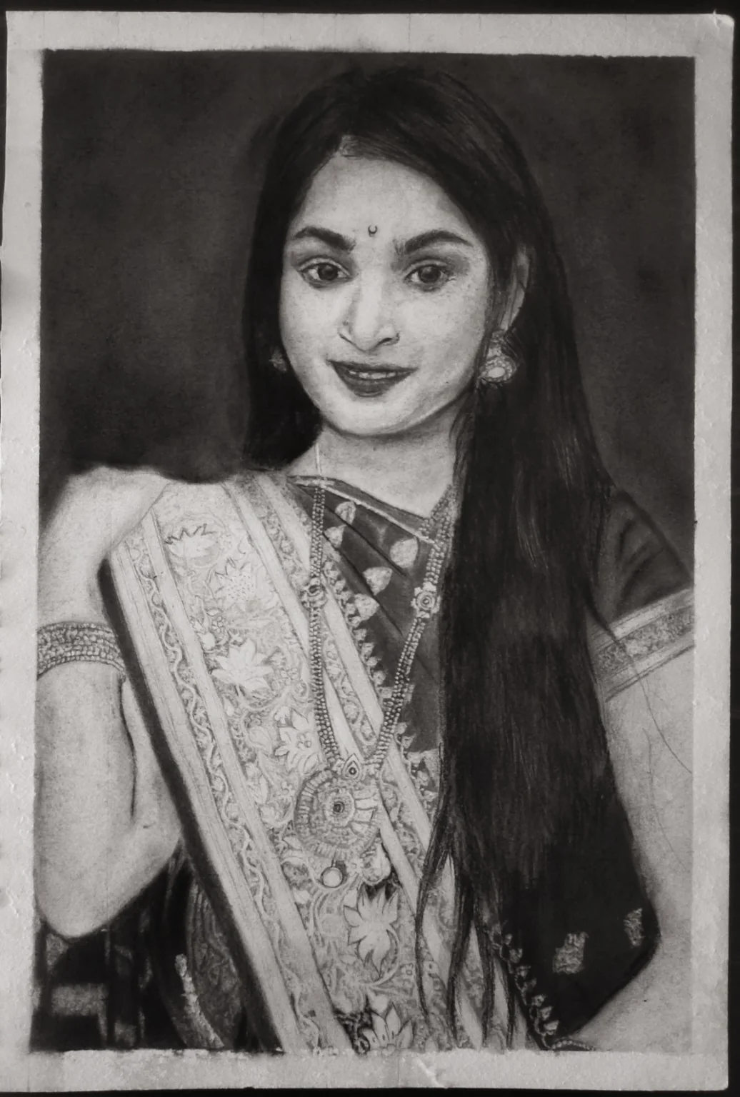 Detailed saree portrait